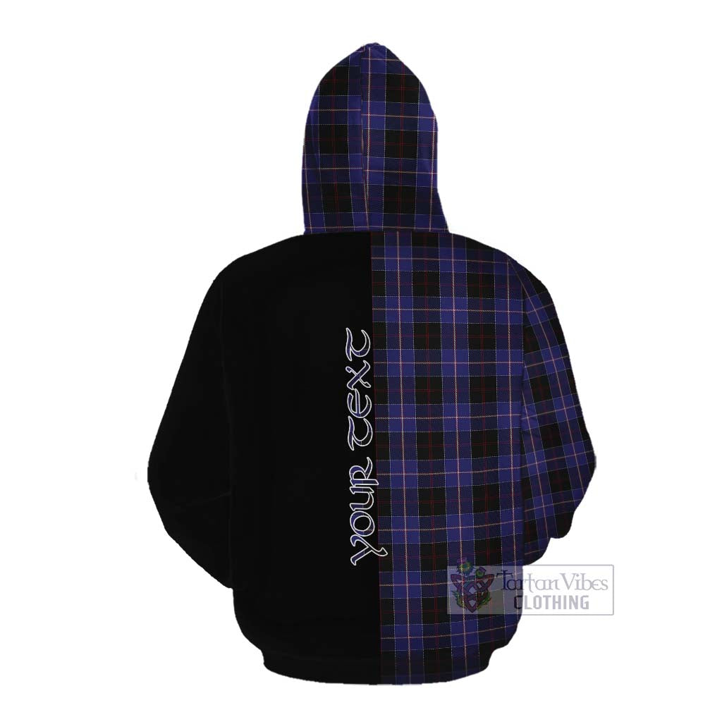 Tartan Vibes Clothing Dunlop Tartan Cotton Hoodie with Family Crest and Half Of Me Style