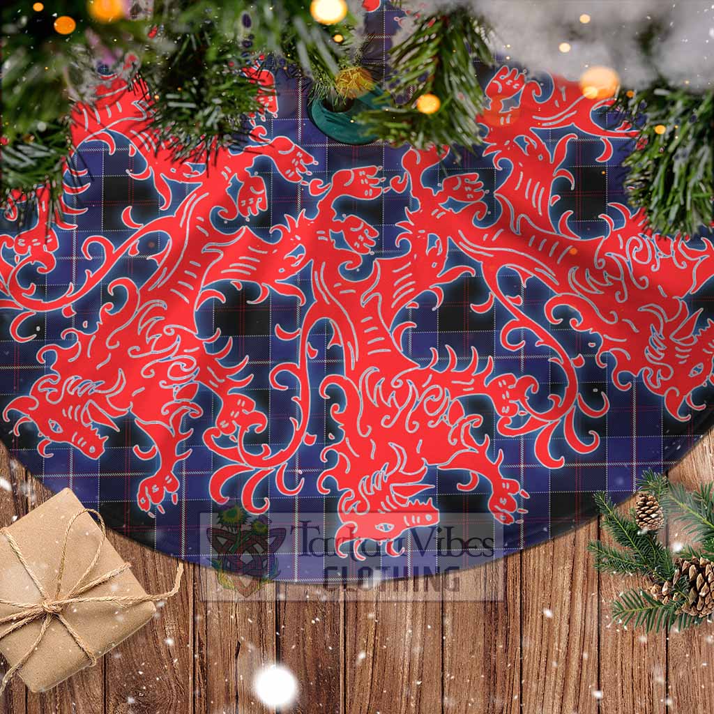 Tartan Vibes Clothing Dunlop Tartan Christmas Tree Skirt Lion Rampant Style