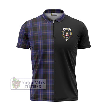 Dunlop Tartan Zipper Polo Shirt with Family Crest and Half Of Me Style