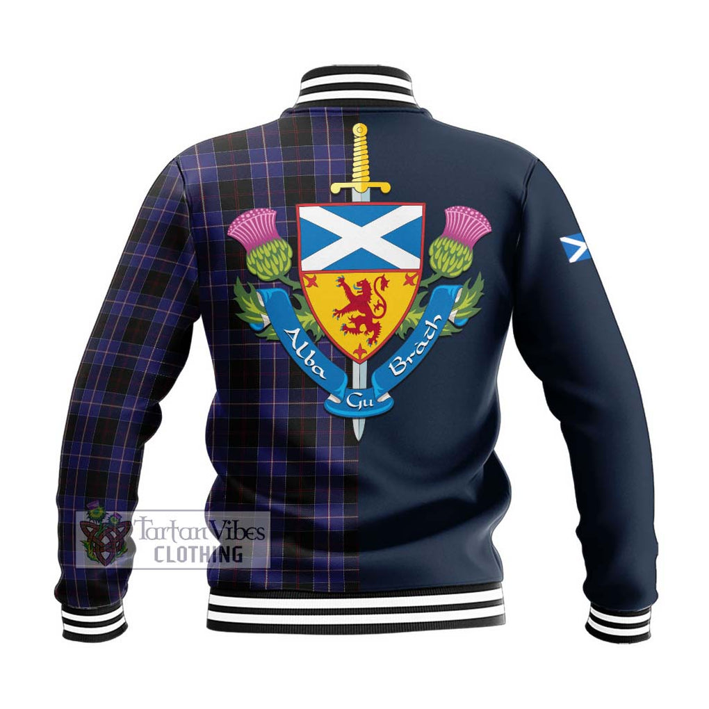 Dunlop Tartan Baseball Jacket Alba with Scottish Lion Royal Arm Half Style - Tartan Vibes Clothing