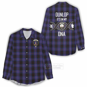 Dunlop Tartan Women's Casual Shirt with Family Crest DNA In Me Style