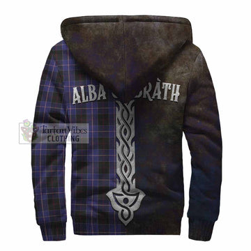 Dunlop Tartan Family Crest Sherpa Hoodie Alba Gu Brath Be Brave Lion Ancient Style - Tartan Vibes Clothing