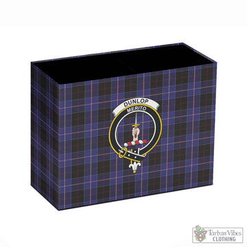 Dunlop Tartan Pen Holder with Family Crest