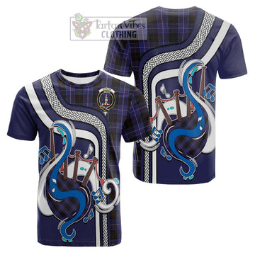 Dunlop Tartan Cotton T-shirt with Epic Bagpipe Style