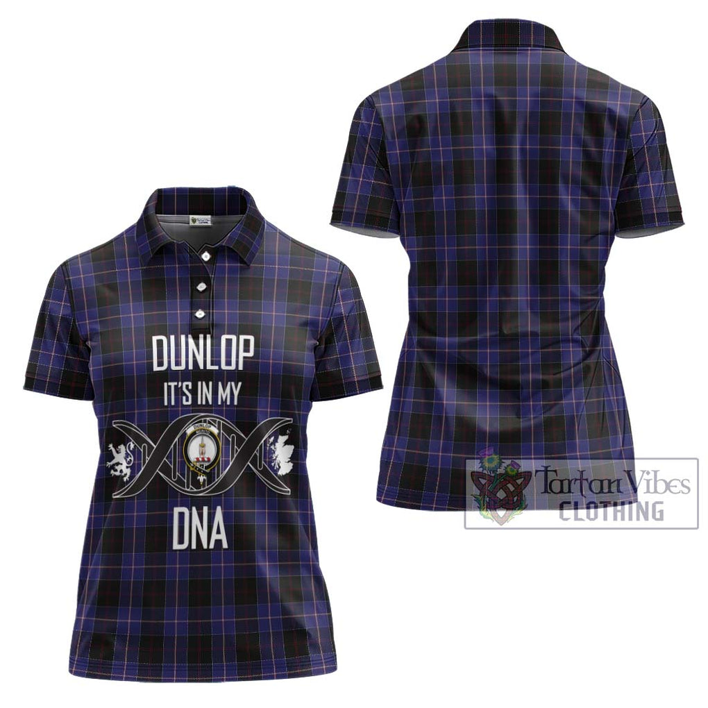 Dunlop Tartan Women's Polo Shirt with Family Crest DNA In Me Style - Tartanvibesclothing Shop