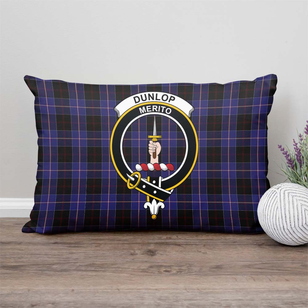 Dunlop Tartan Pillow Cover with Family Crest Rectangle Pillow Cover - Tartanvibesclothing