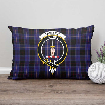 Dunlop Tartan Pillow Cover with Family Crest