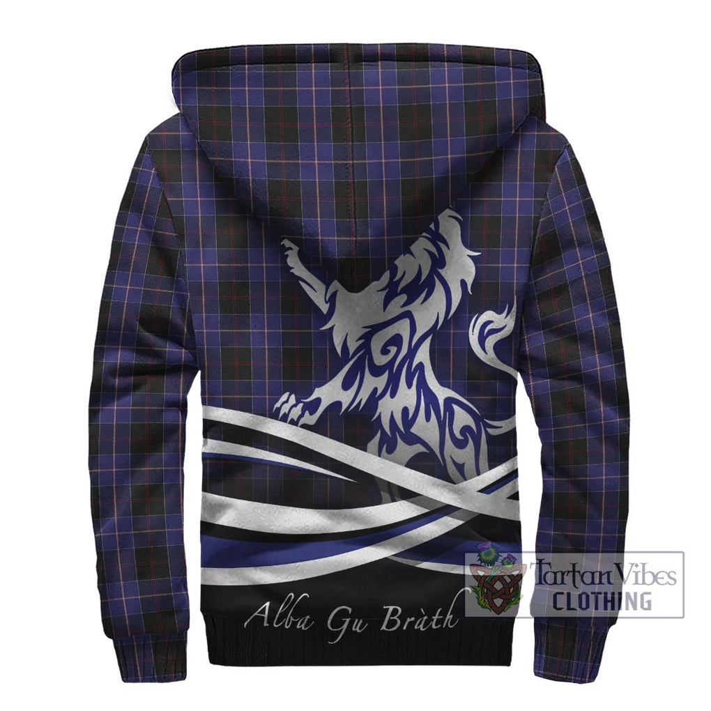 Dunlop Tartan Sherpa Hoodie with Alba Gu Brath Regal Lion Emblem - Tartanvibesclothing Shop