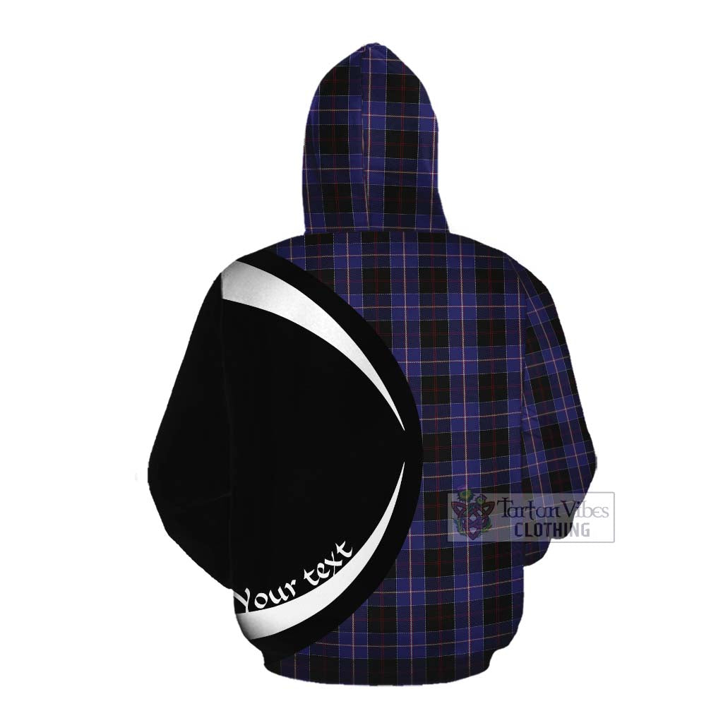 Tartan Vibes Clothing Dunlop Tartan Cotton Hoodie with Family Crest Circle Style