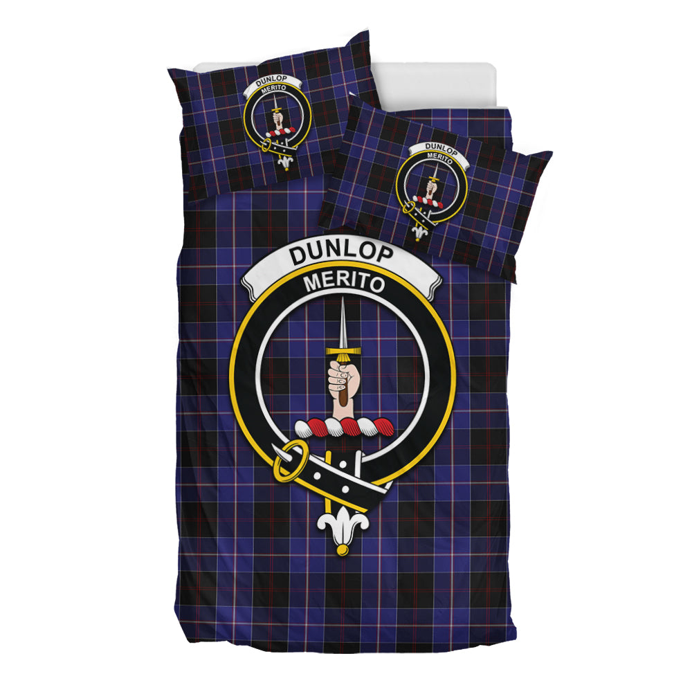 Dunlop Tartan Bedding Set with Family Crest - Tartan Vibes Clothing