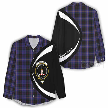 Dunlop Tartan Women's Casual Shirt with Family Crest Circle Style