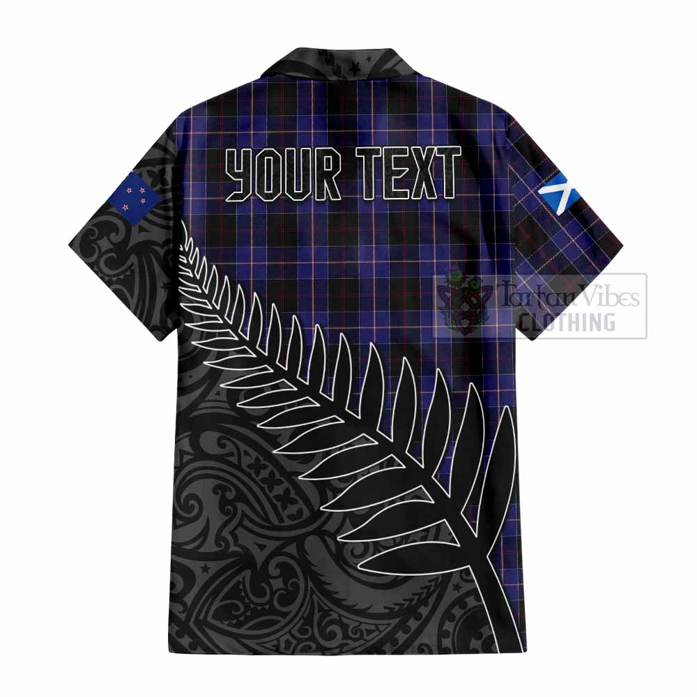 Dunlop Crest Tartan Hawaiian Shirt with New Zealand Silver Fern Half Style - Tartan Vibes Clothing