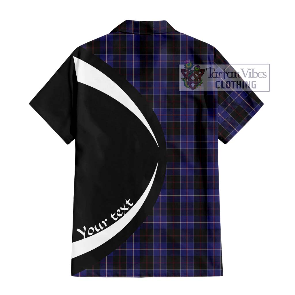 Dunlop Tartan Short Sleeve Button Up with Family Crest Circle Style - Tartan Vibes Clothing