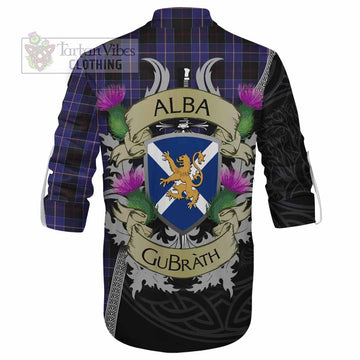Dunlop Tartan Family Crest Ghillie Kilt Shirt Lion Rampant Royal Thistle Shield Celtic Inspired - Tartan Vibes Clothing