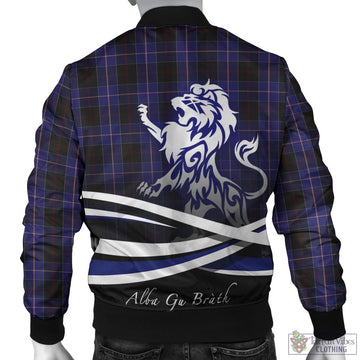 Dunlop Tartan Bomber Jacket with Alba Gu Brath Regal Lion Emblem