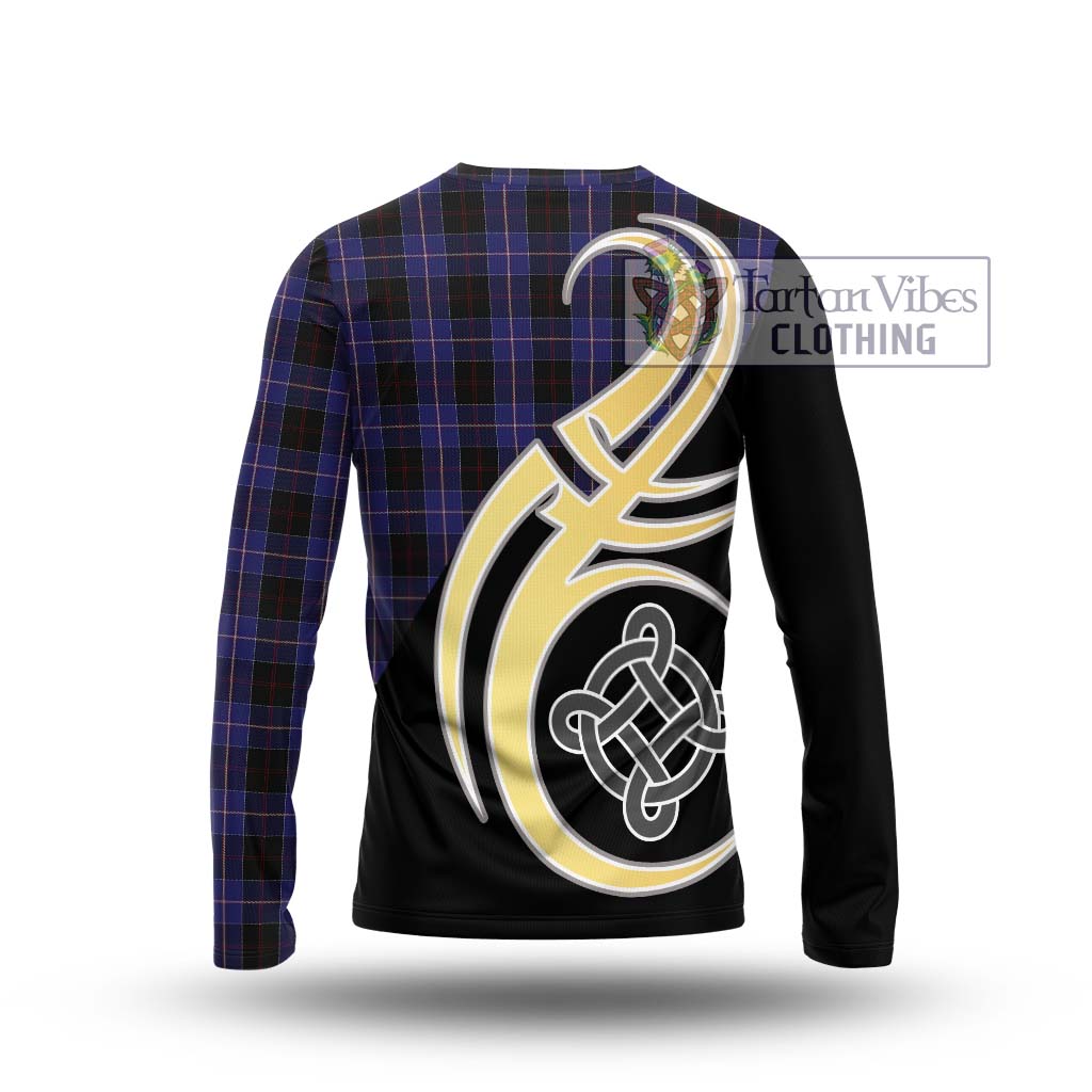 Dunlop Tartan Long Sleeve T-Shirt with Family Crest and Celtic Symbol Style - Tartan Vibes Clothing