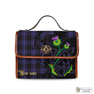 Dunlop Tartan Waterproof Canvas Bag with Scotland Map and Thistle Celtic Accents