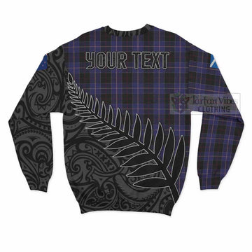 Dunlop Crest Tartan Sweatshirt with New Zealand Silver Fern Half Style