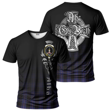 Dunlop Tartan T-Shirt Featuring Alba Gu Brath Family Crest Celtic Inspired