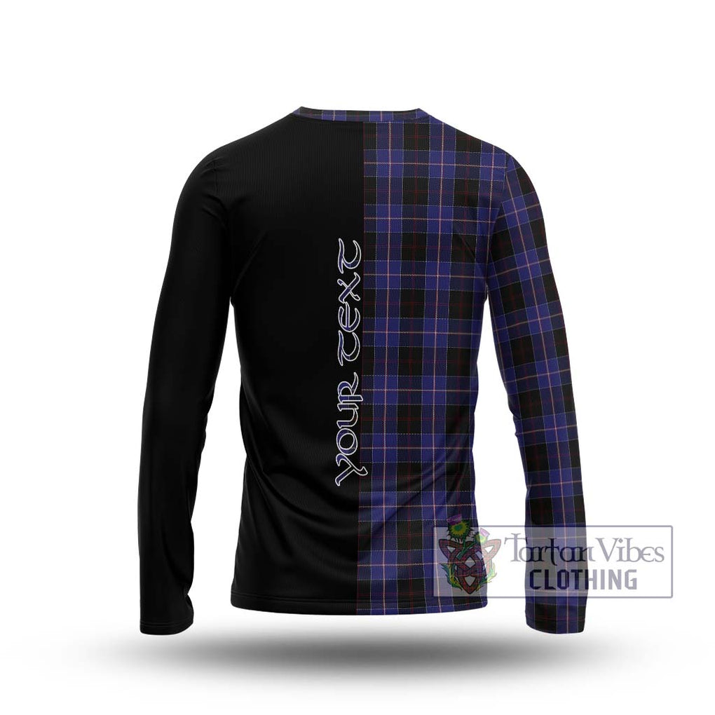 Dunlop Tartan Long Sleeve T-Shirt with Family Crest and Half Of Me Style - Tartanvibesclothing Shop