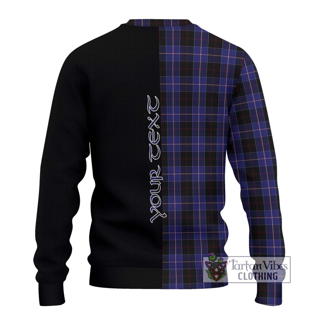 Dunlop Tartan Knitted Sweater with Family Crest and Half Of Me Style - Tartanvibesclothing Shop