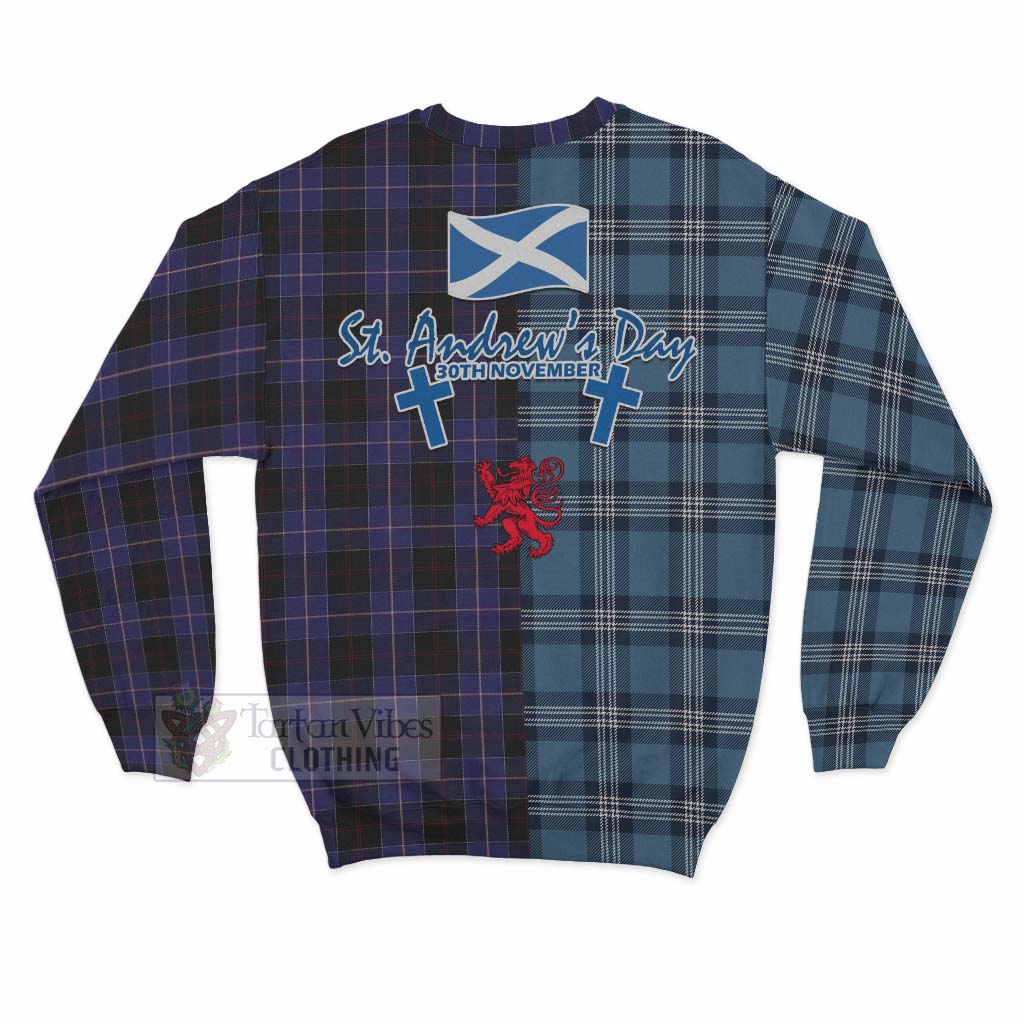 Tartan Vibes Clothing Dunlop Tartan Sweatshirt Happy St. Andrew's Day Half Tartan Style