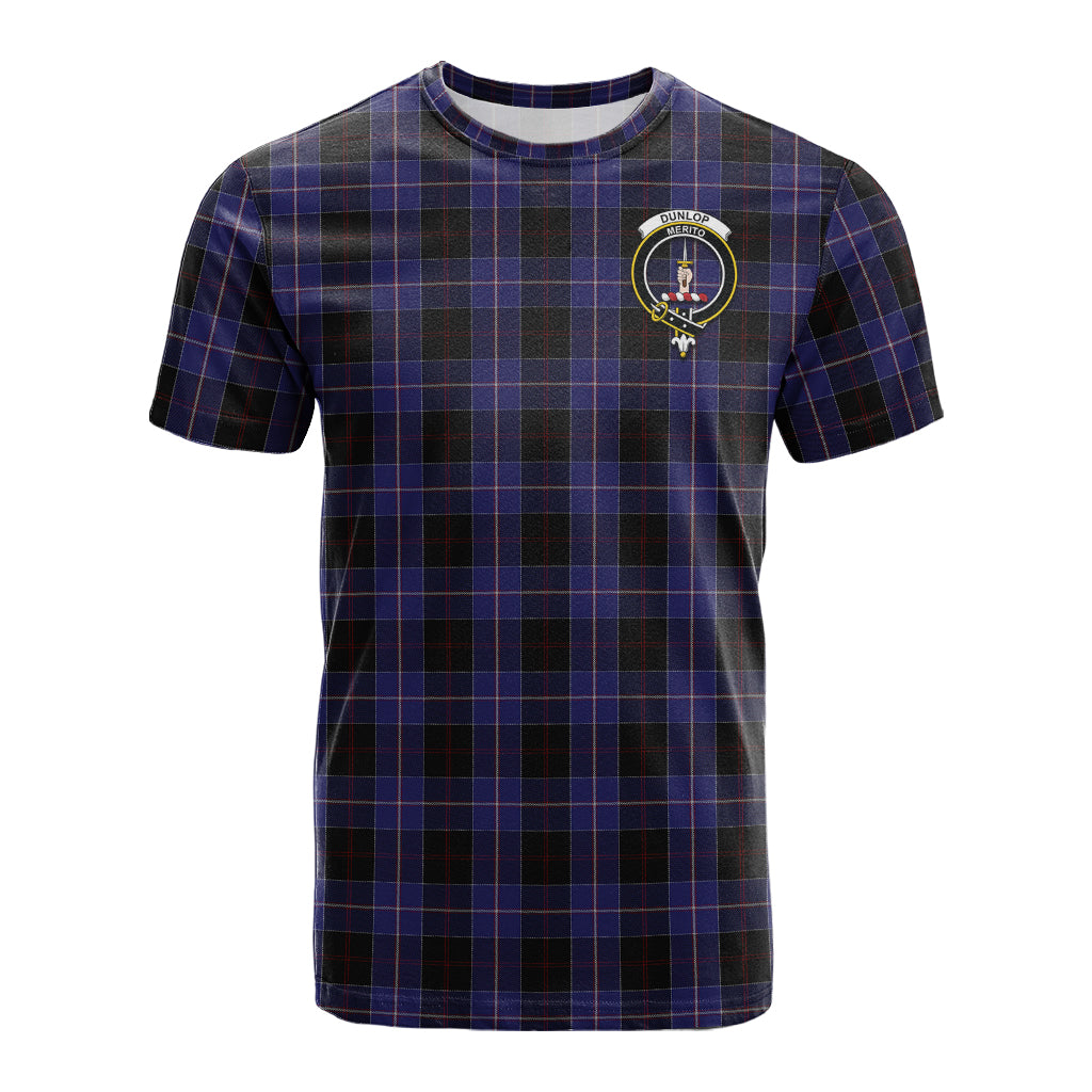 Dunlop Tartan T-Shirt with Family Crest - Tartan Vibes Clothing