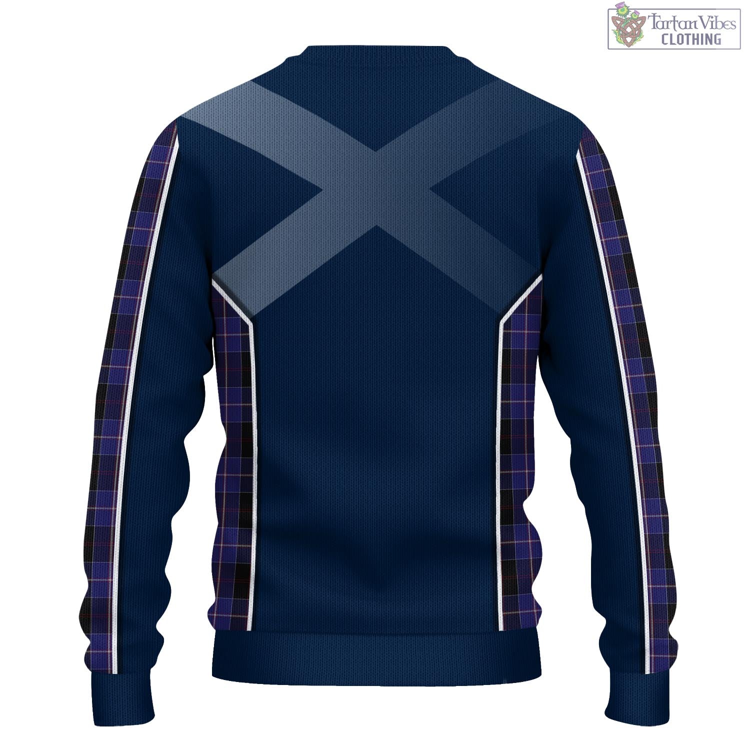 Tartan Vibes Clothing Dunlop Tartan Knitted Sweatshirt with Family Crest and Scottish Thistle Vibes Sport Style