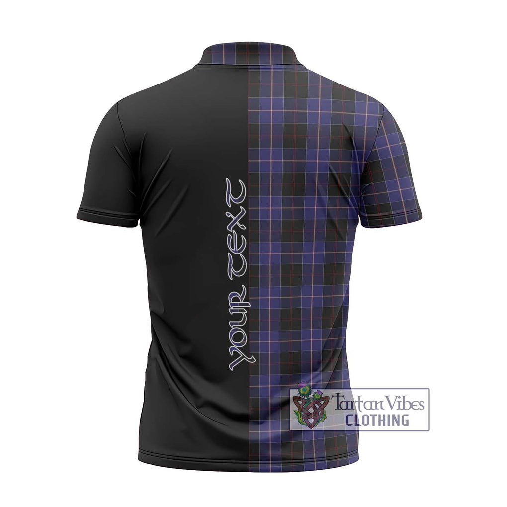 Dunlop Tartan Zipper Polo Shirt with Family Crest and Half Of Me Style - Tartanvibesclothing Shop