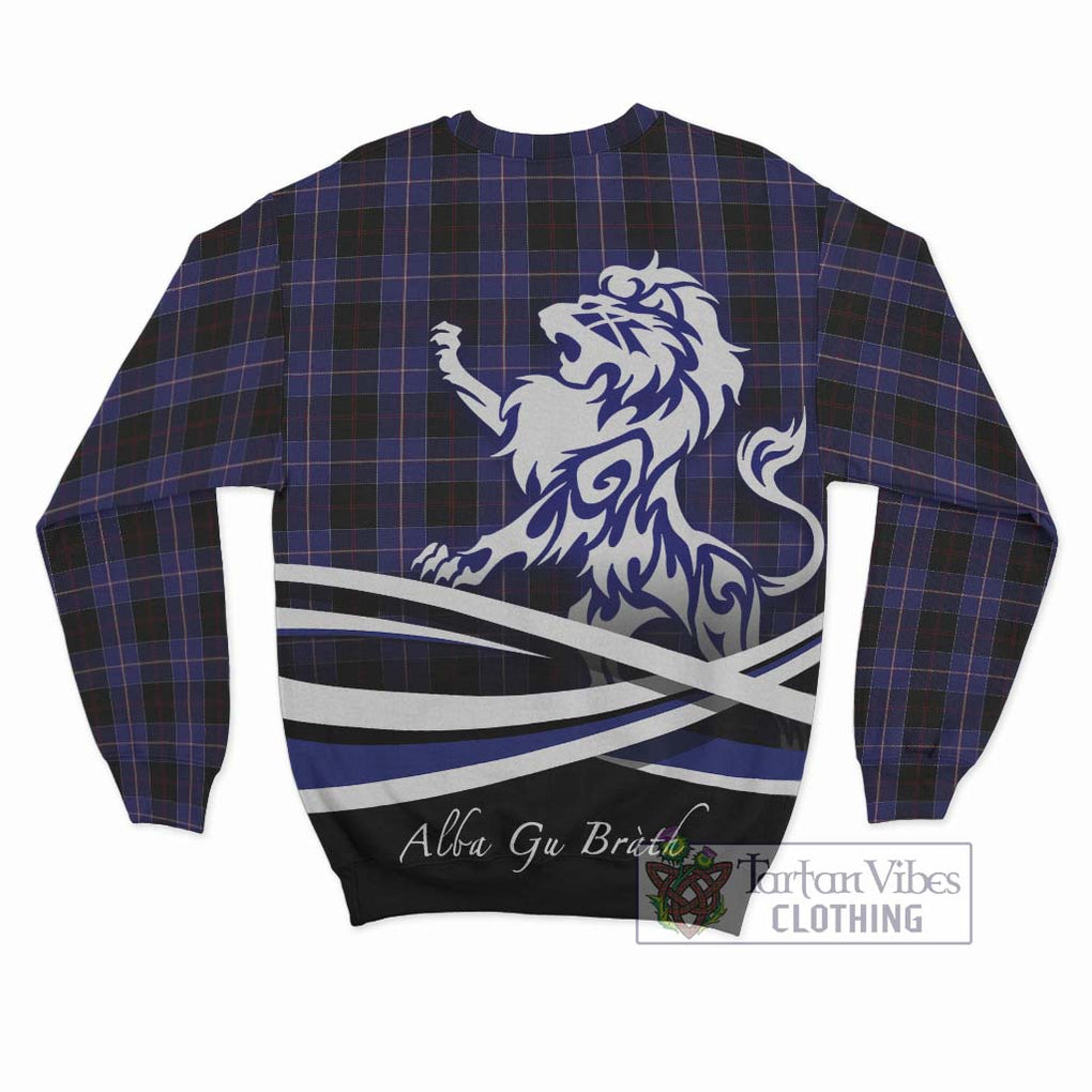 Dunlop Tartan Sweatshirt with Alba Gu Brath Regal Lion Emblem - Tartanvibesclothing Shop