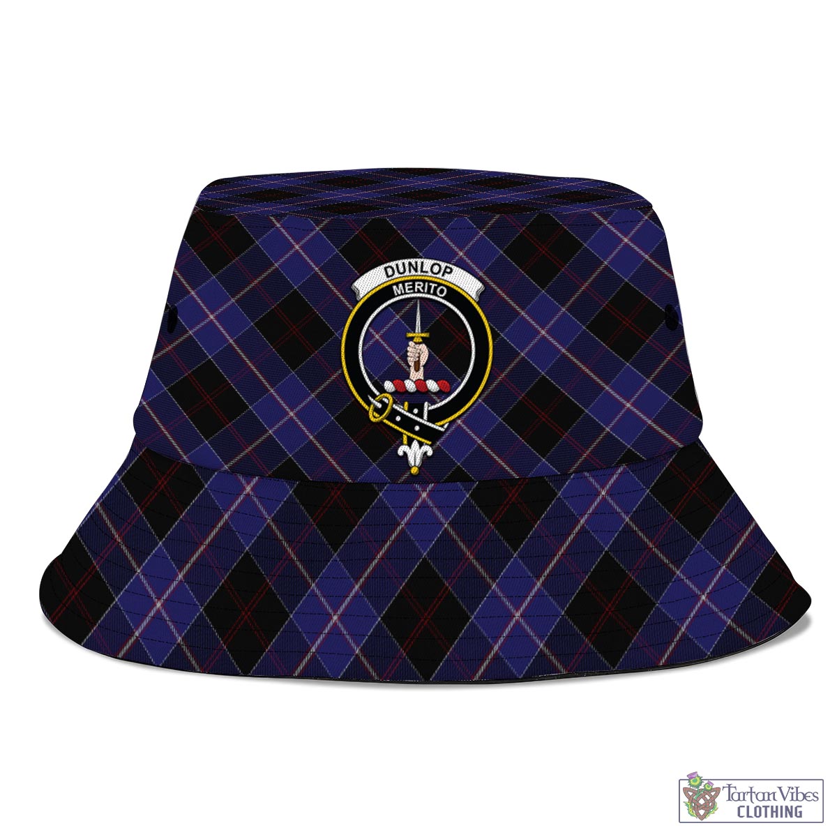 Tartan Vibes Clothing Dunlop Tartan Bucket Hat with Family Crest