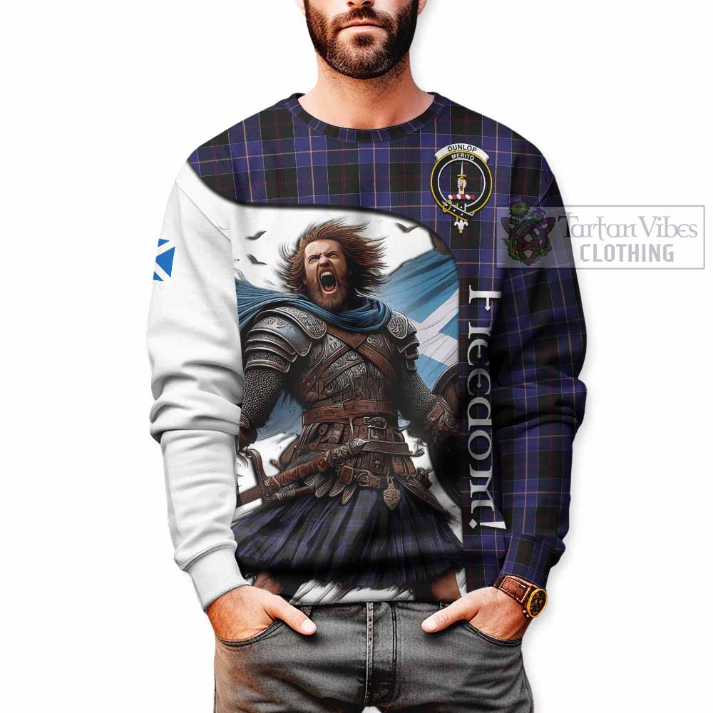 Tartan Vibes Clothing Dunlop Crest Tartan Sweatshirt Inspired by the Freedom of Scottish Warrior