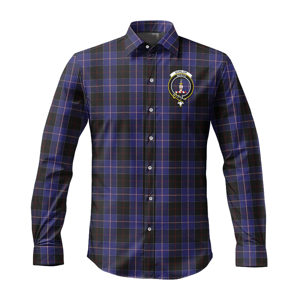 dunlop-tartan-long-sleeve-button-up-shirt-with-family-crest