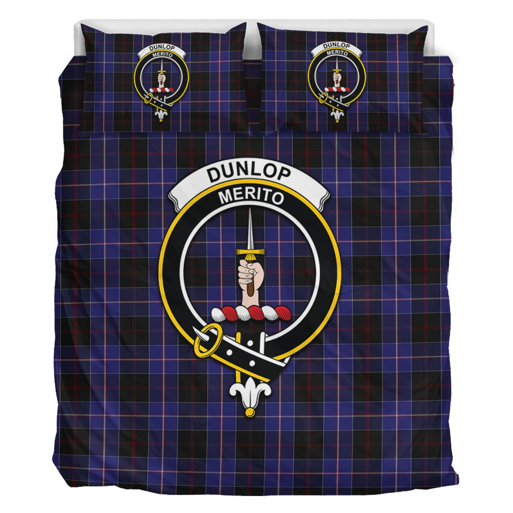 Dunlop Tartan Bedding Set with Family Crest - Tartan Vibes Clothing