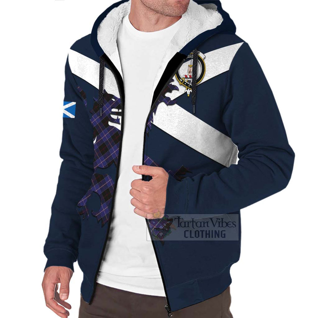 Tartan Vibes Clothing Dunlop Tartan Lion Rampant Sherpa Hoodie – Proudly Display Your Heritage with Alba Gu Brath and Clan Name