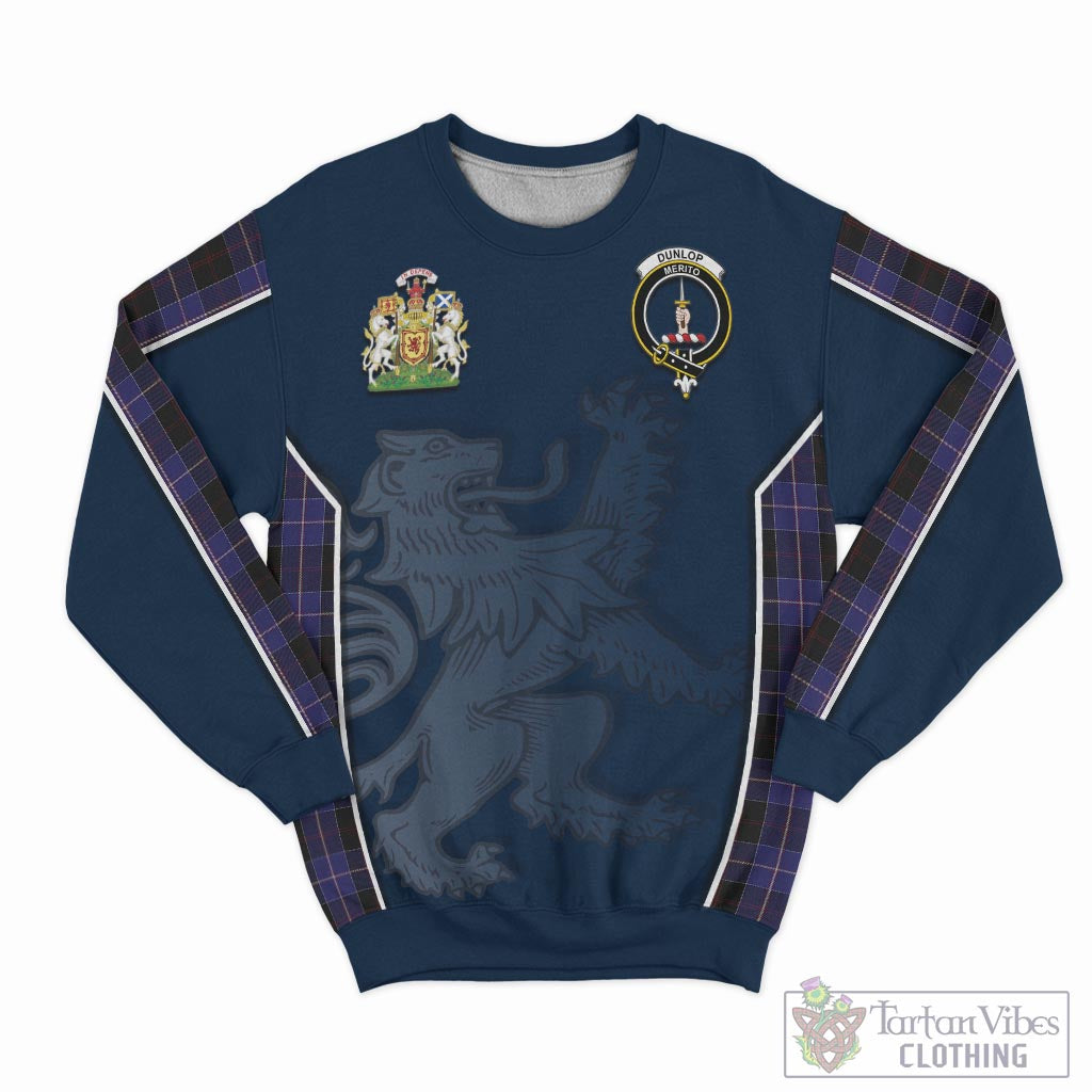 Tartan Vibes Clothing Dunlop Tartan Sweater with Family Crest and Lion Rampant Vibes Sport Style