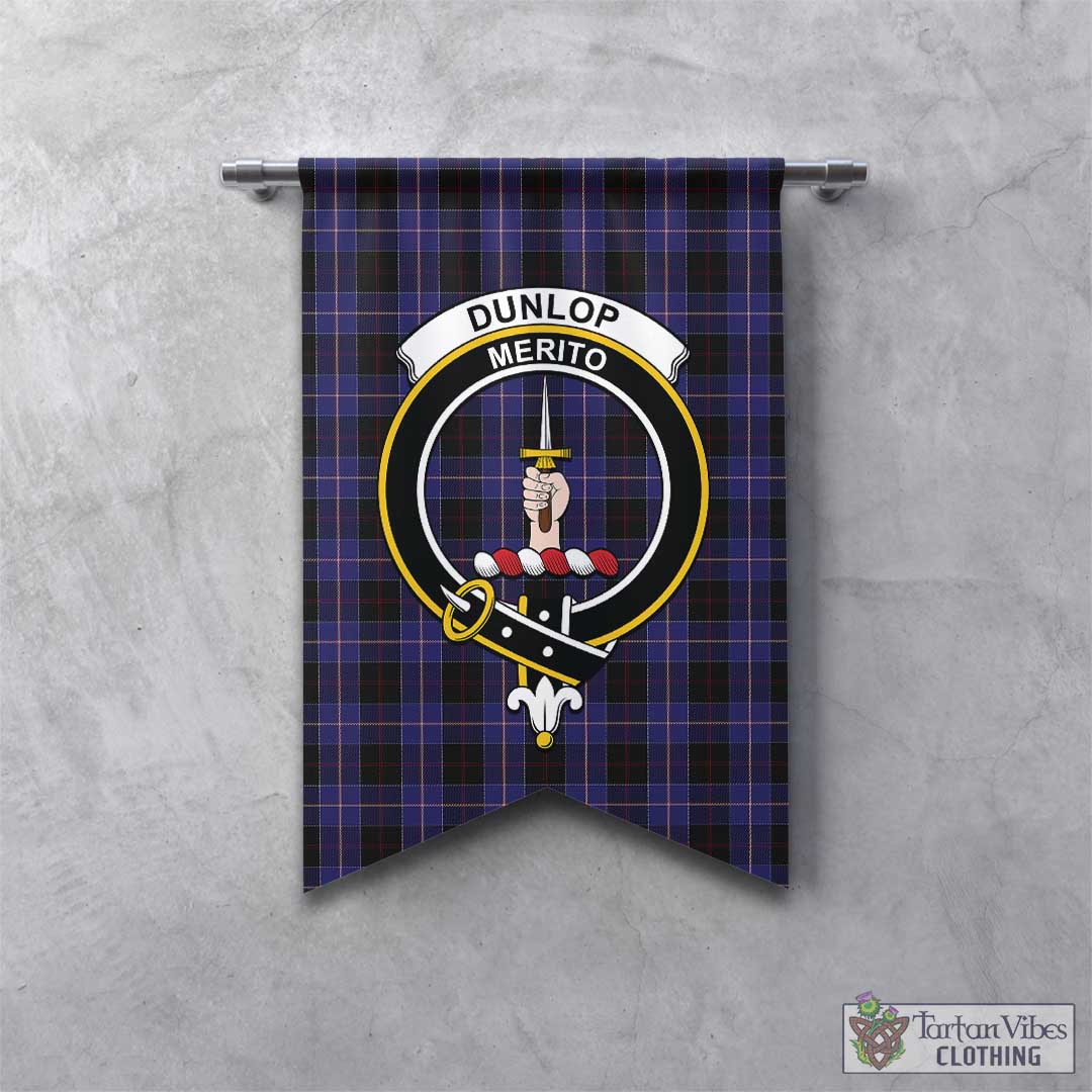 Tartan Vibes Clothing Dunlop Tartan Gonfalon, Tartan Banner with Family Crest