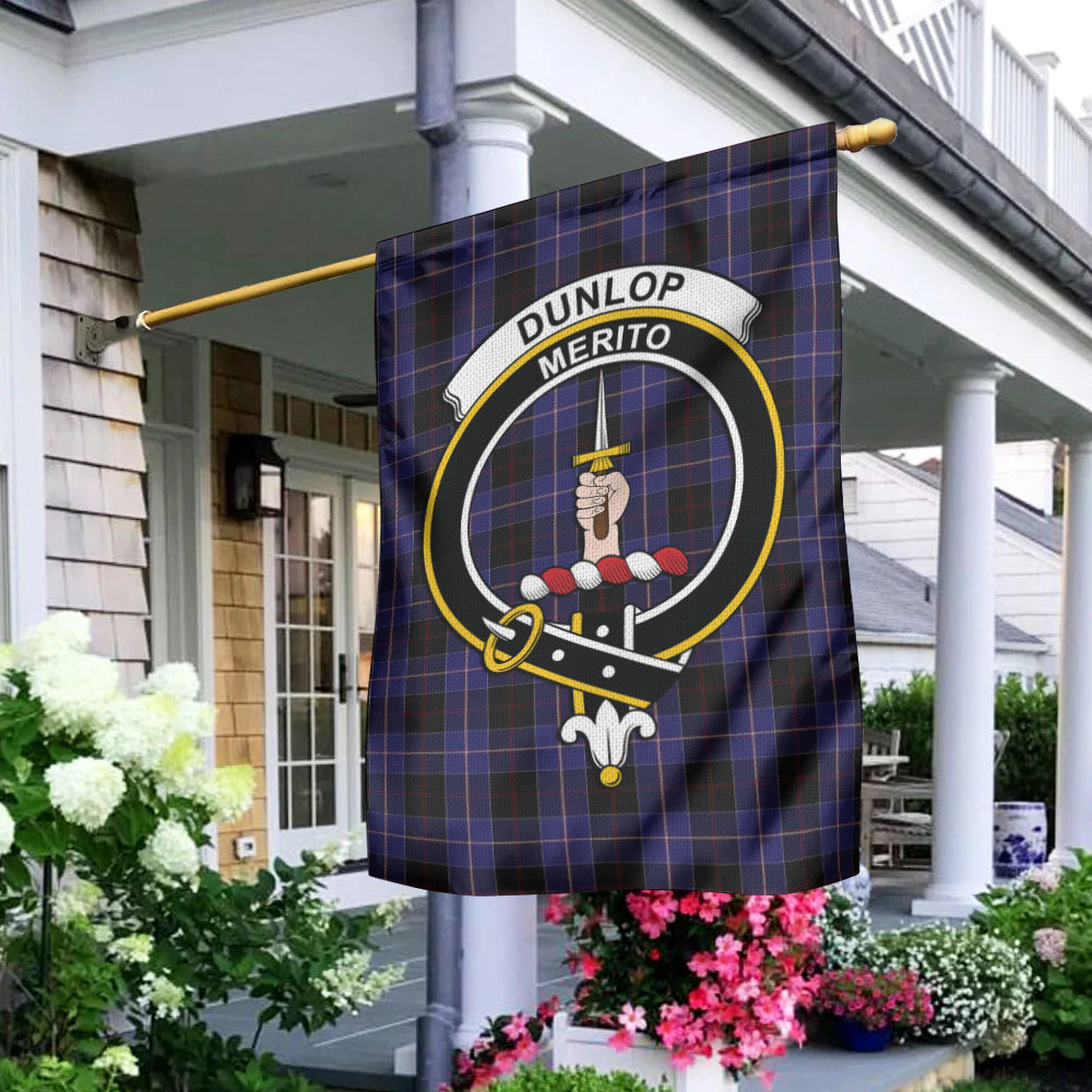 Dunlop Tartan Flag with Family Crest - Tartan Vibes Clothing