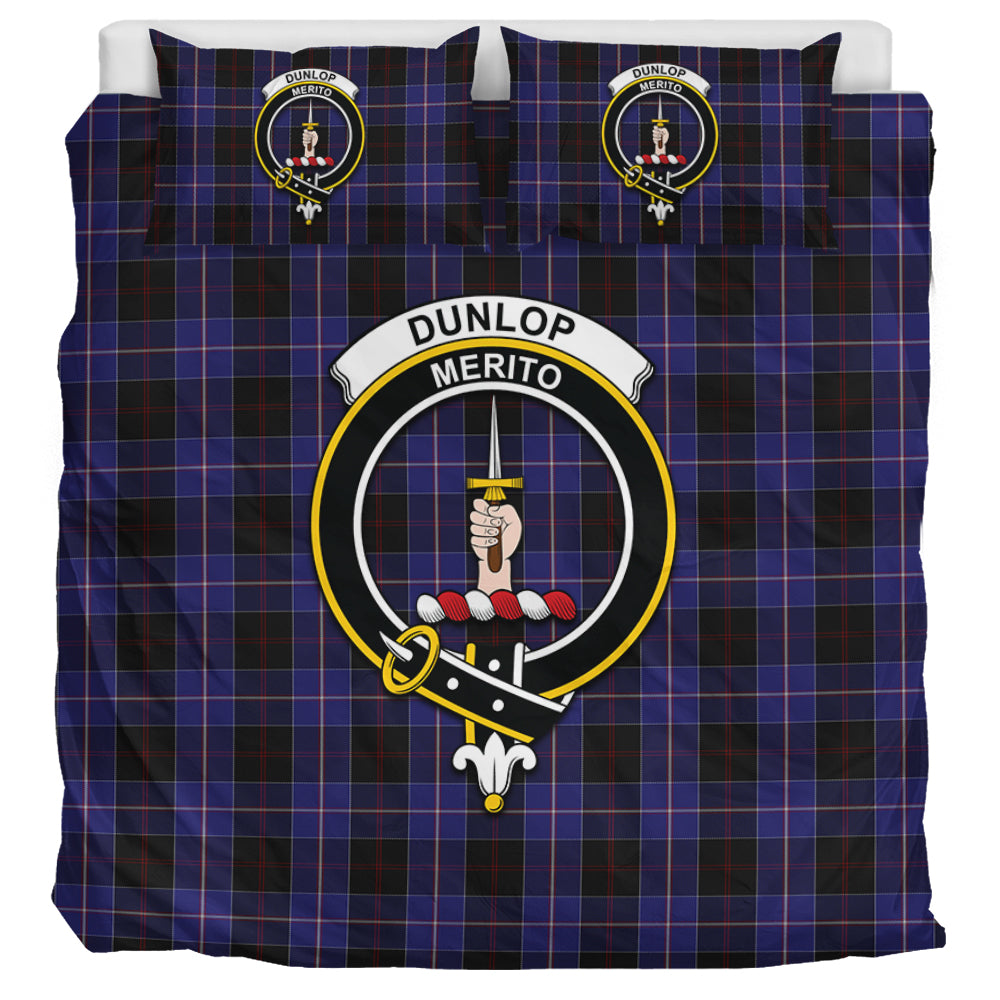 Dunlop Tartan Bedding Set with Family Crest UK Bedding Set UK Super King 104*94 inch - Tartan Vibes Clothing