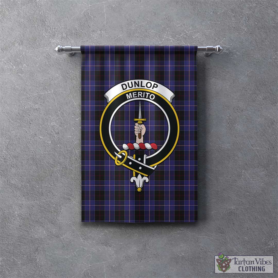 Tartan Vibes Clothing Dunlop Tartan Gonfalon, Tartan Banner with Family Crest