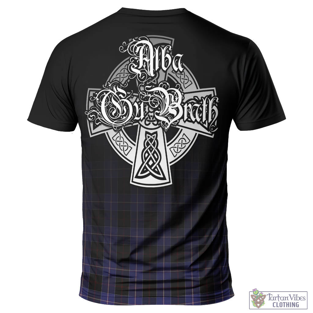 Tartan Vibes Clothing Dunlop Tartan T-Shirt Featuring Alba Gu Brath Family Crest Celtic Inspired