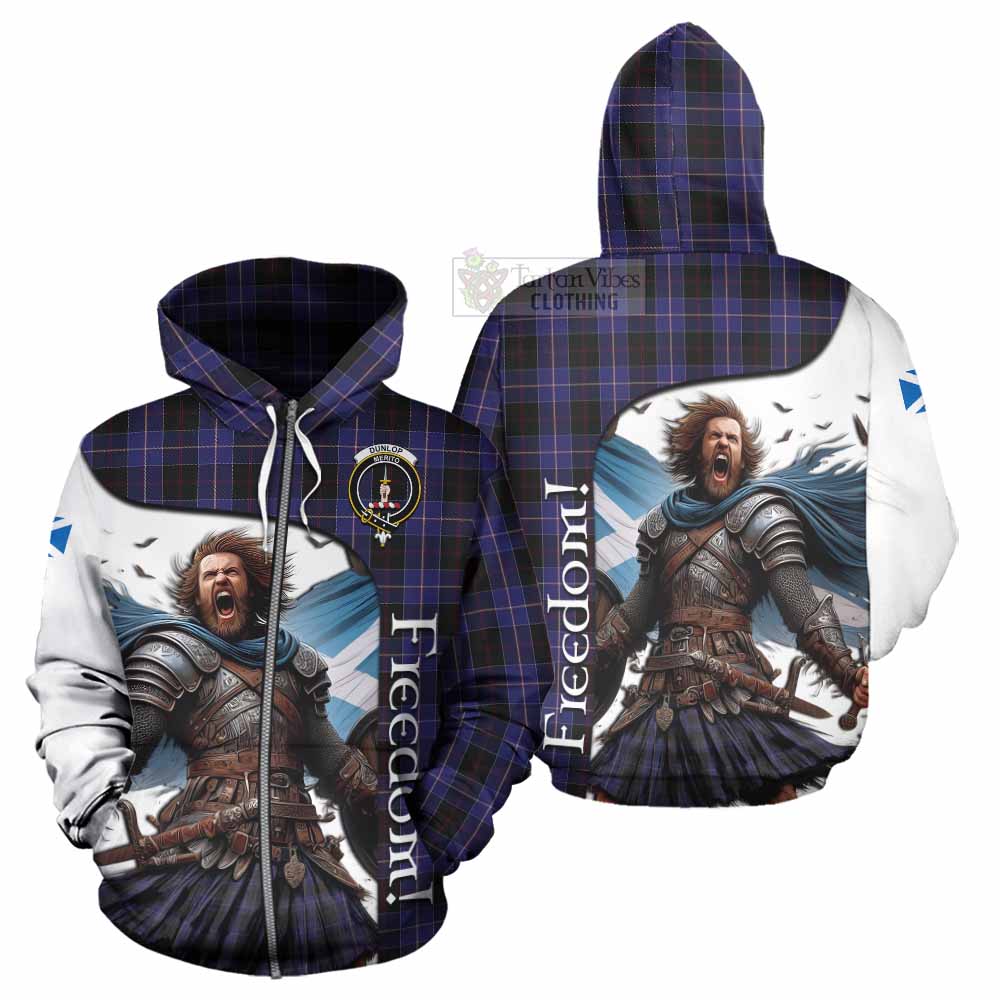 Tartan Vibes Clothing Dunlop Crest Tartan Hoodie Inspired by the Freedom of Scottish Warrior