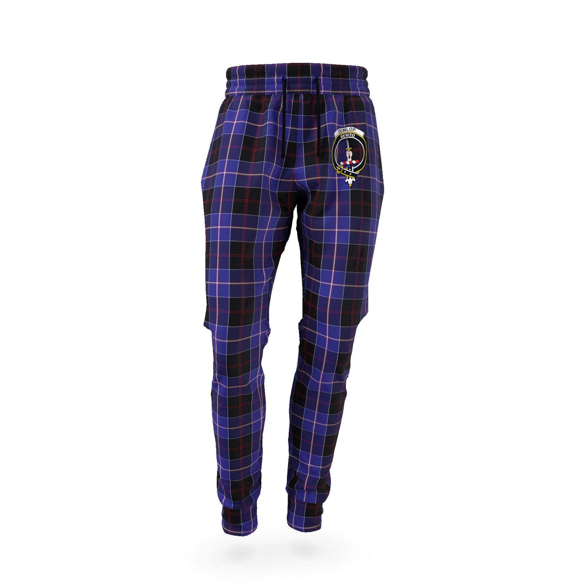 Dunlop Tartan Joggers Pants with Family Crest - Tartan Vibes Clothing