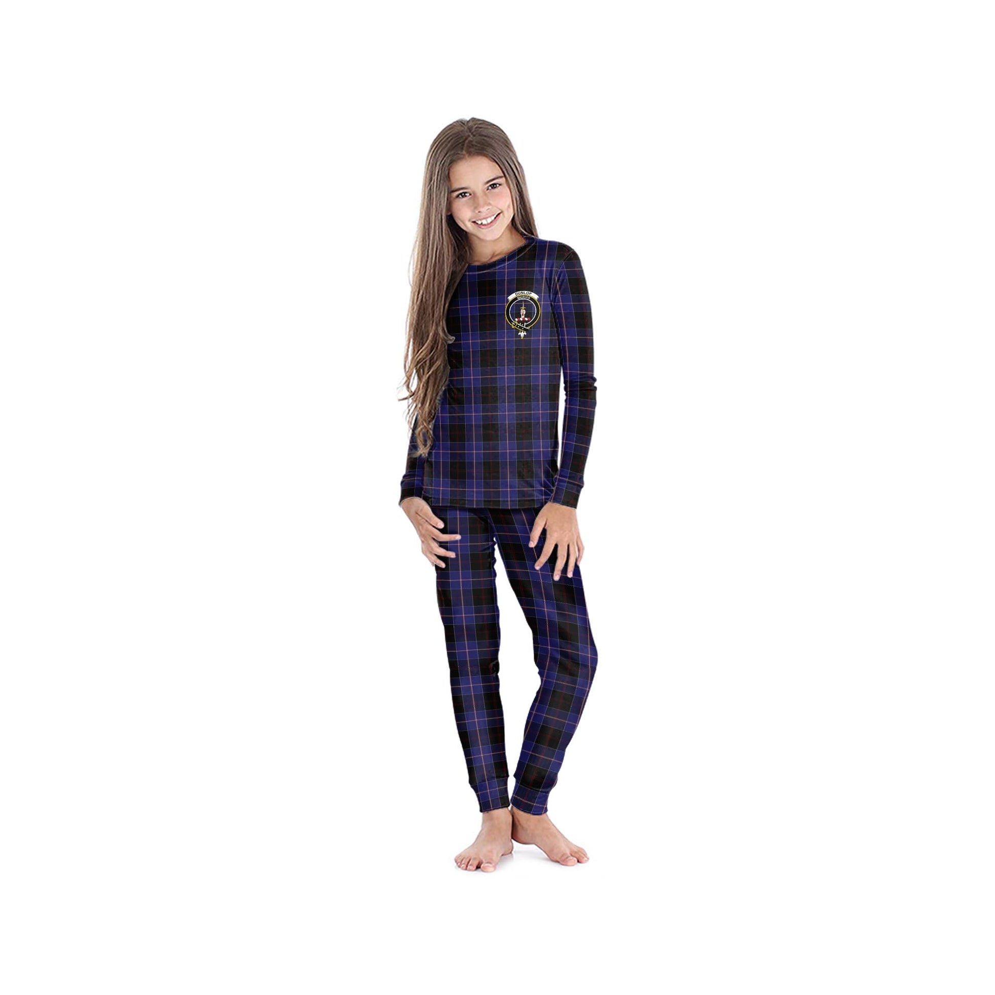 Dunlop Tartan Pajamas Family Set with Family Crest - Tartan Vibes Clothing