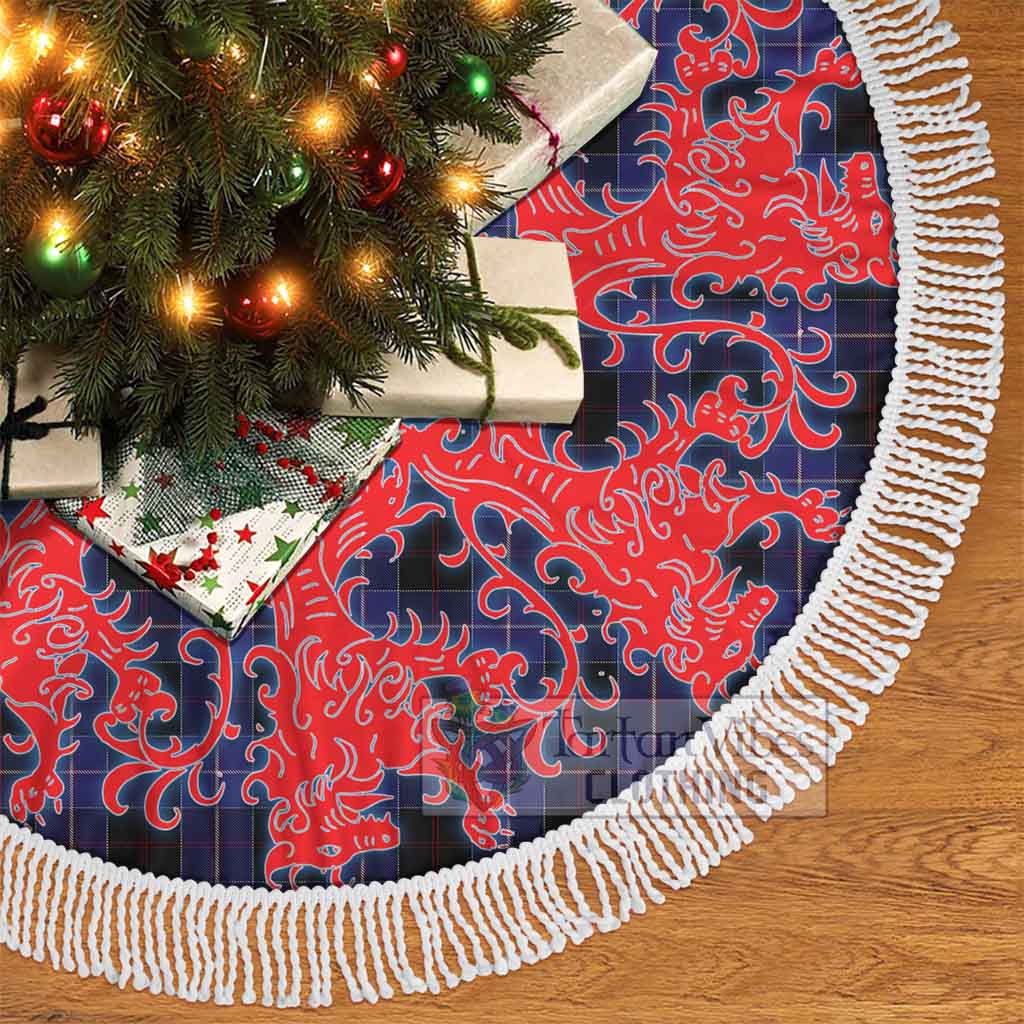 Tartan Vibes Clothing Dunlop Tartan Christmas Tree Skirt Lion Rampant Style