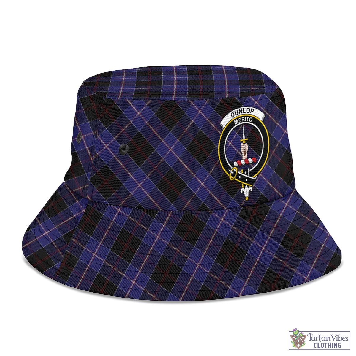 Tartan Vibes Clothing Dunlop Tartan Bucket Hat with Family Crest