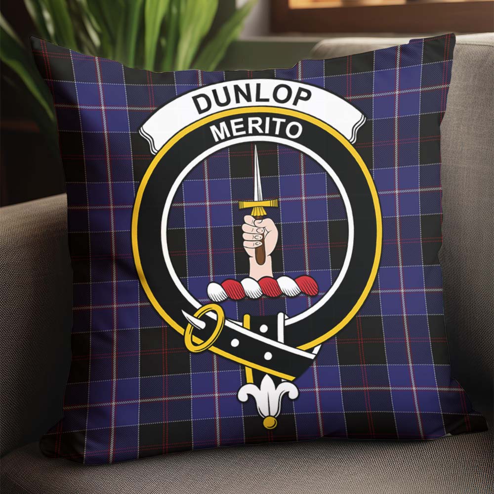 Dunlop Tartan Pillow Cover with Family Crest - Tartanvibesclothing