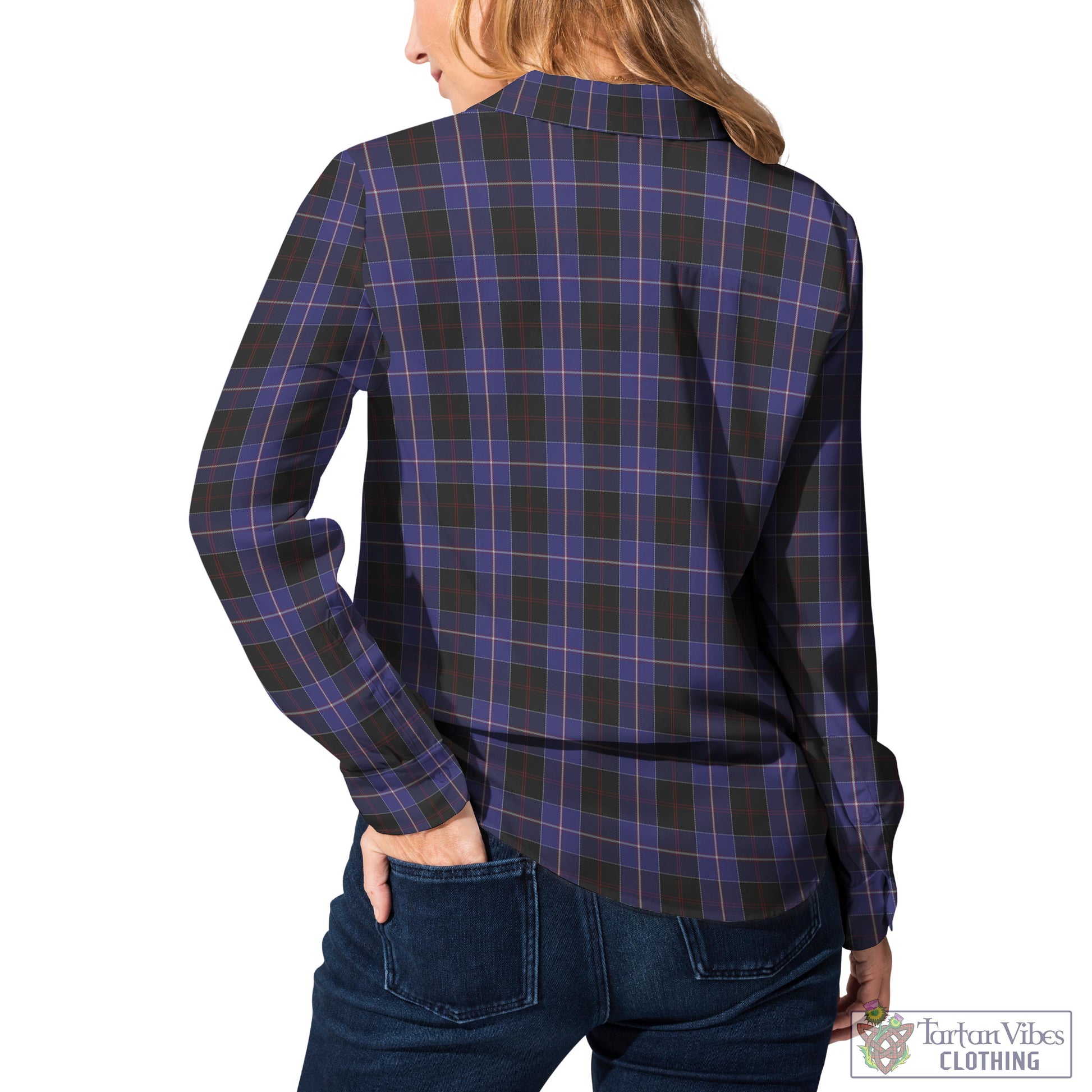 Tartan Vibes Clothing Dunlop Tartan Womens Casual Shirt with Family Crest