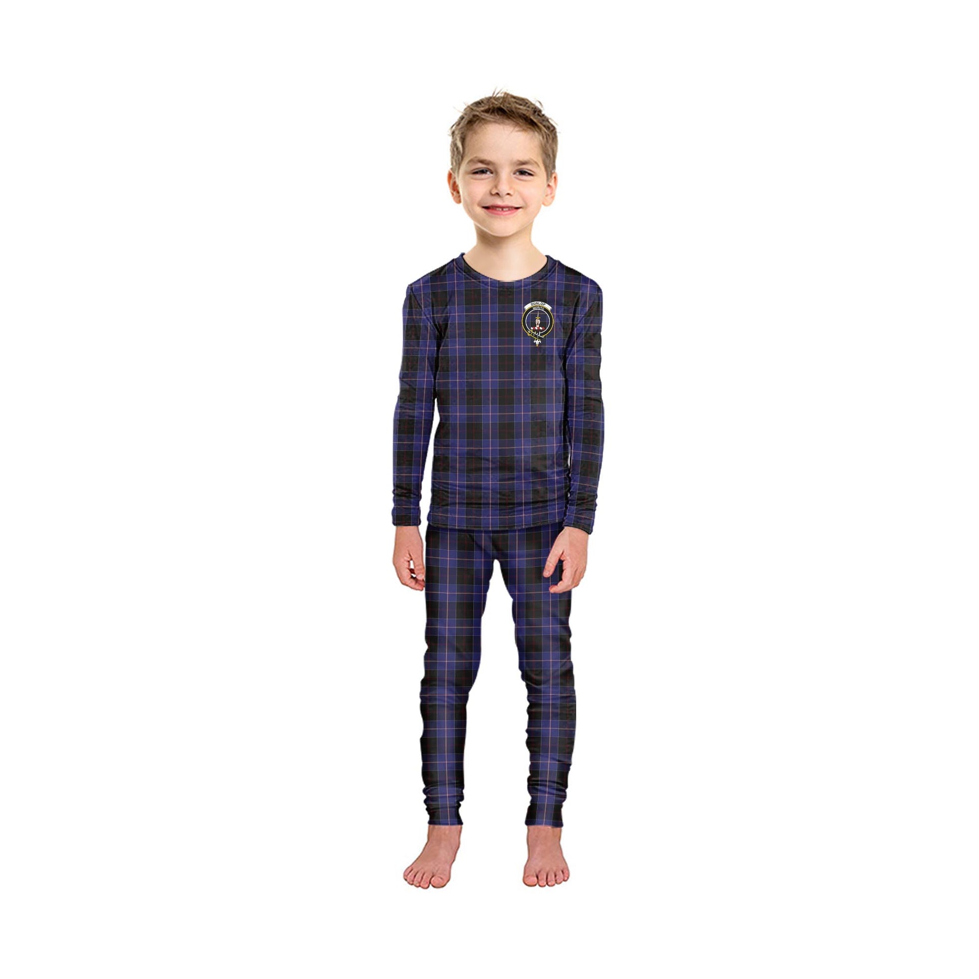 Dunlop Tartan Pajamas Family Set with Family Crest - Tartan Vibes Clothing