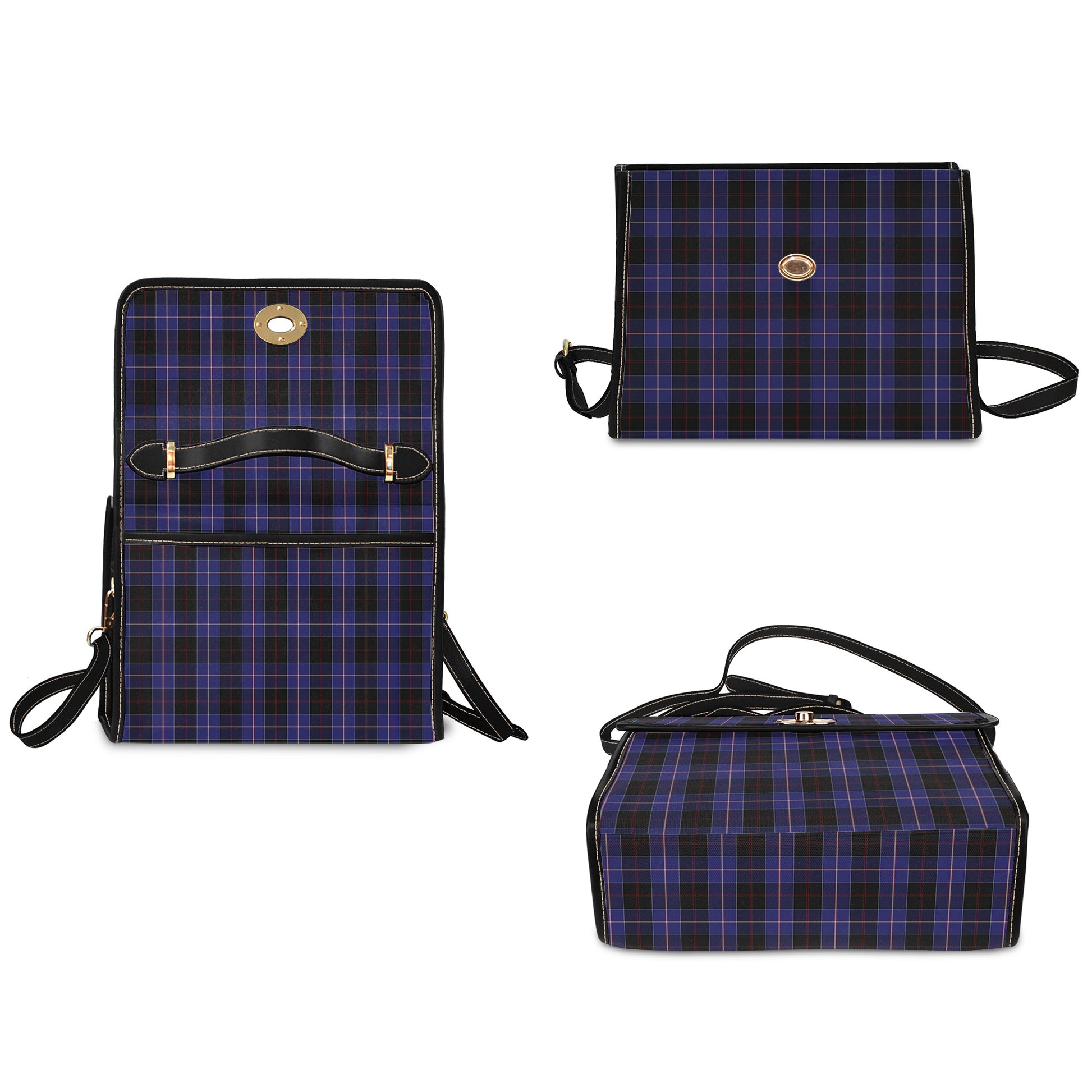 dunlop-tartan-leather-strap-waterproof-canvas-bag